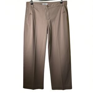 Coldwater Creek Natural Fit Wide Leg Chino Tan Cotton Pants Size 10 Y2K Khaki